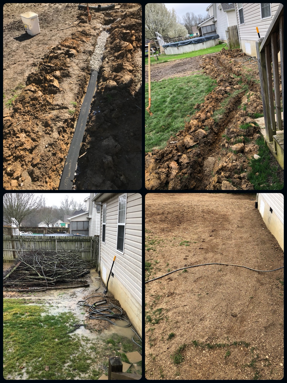 Drainage installation and yard cleanup