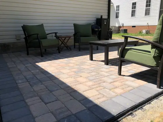 Finished patio and outdoor living area